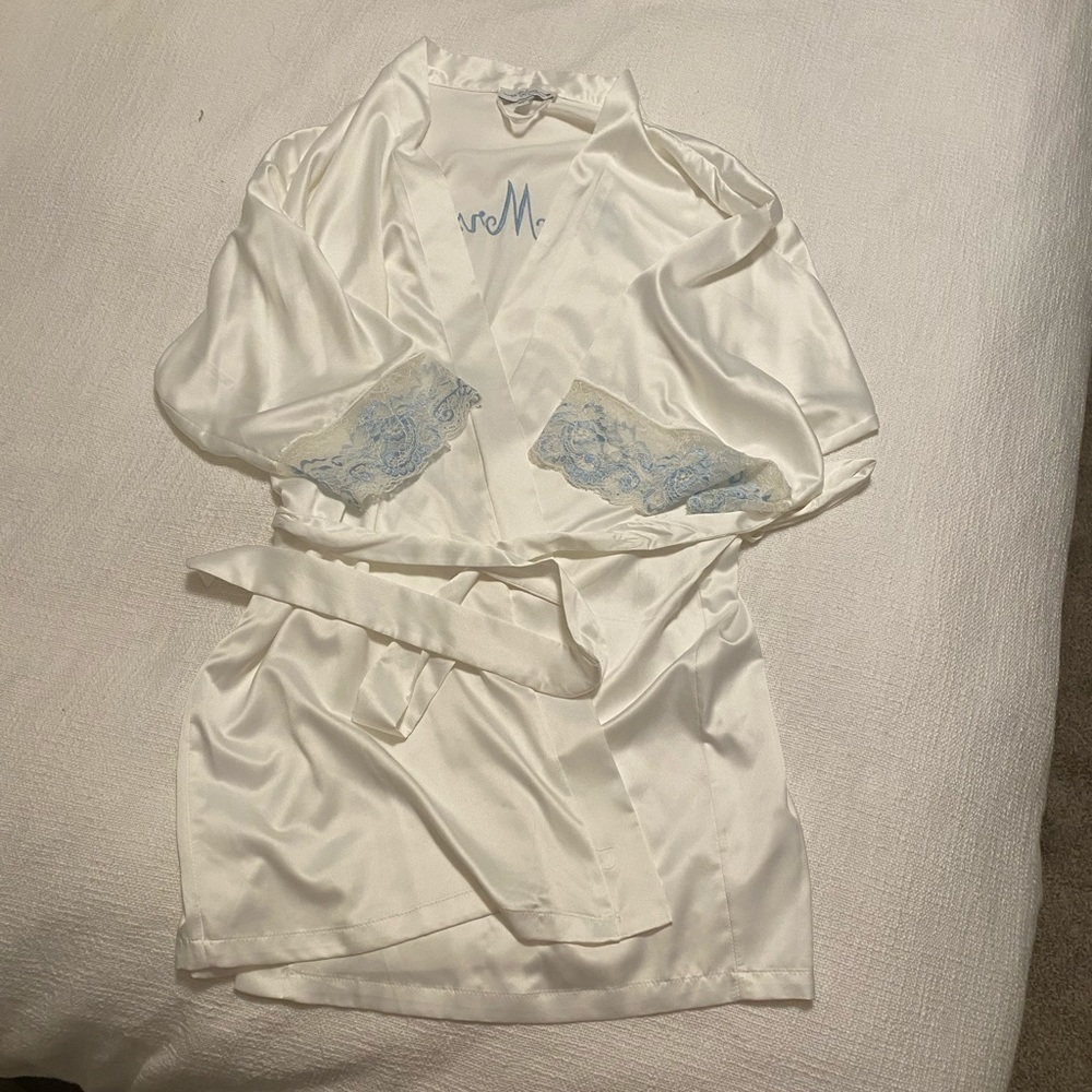 White satin bride robe